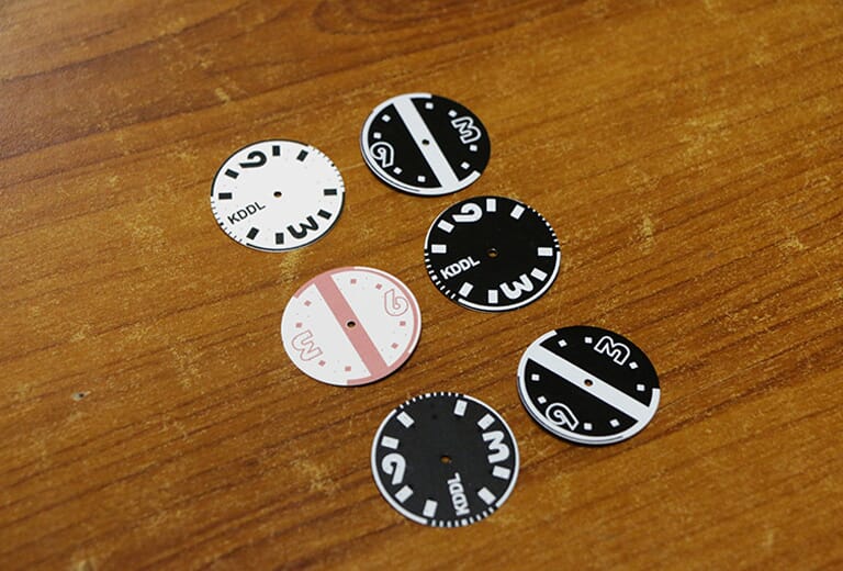 Dial plate printed by WER-E2000UV