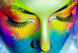 close up color women face art