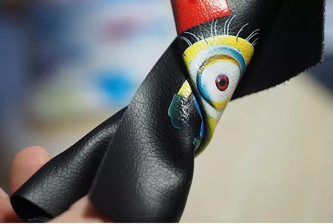Printing sample of soft leather from A3 size uv WER-E2000UV