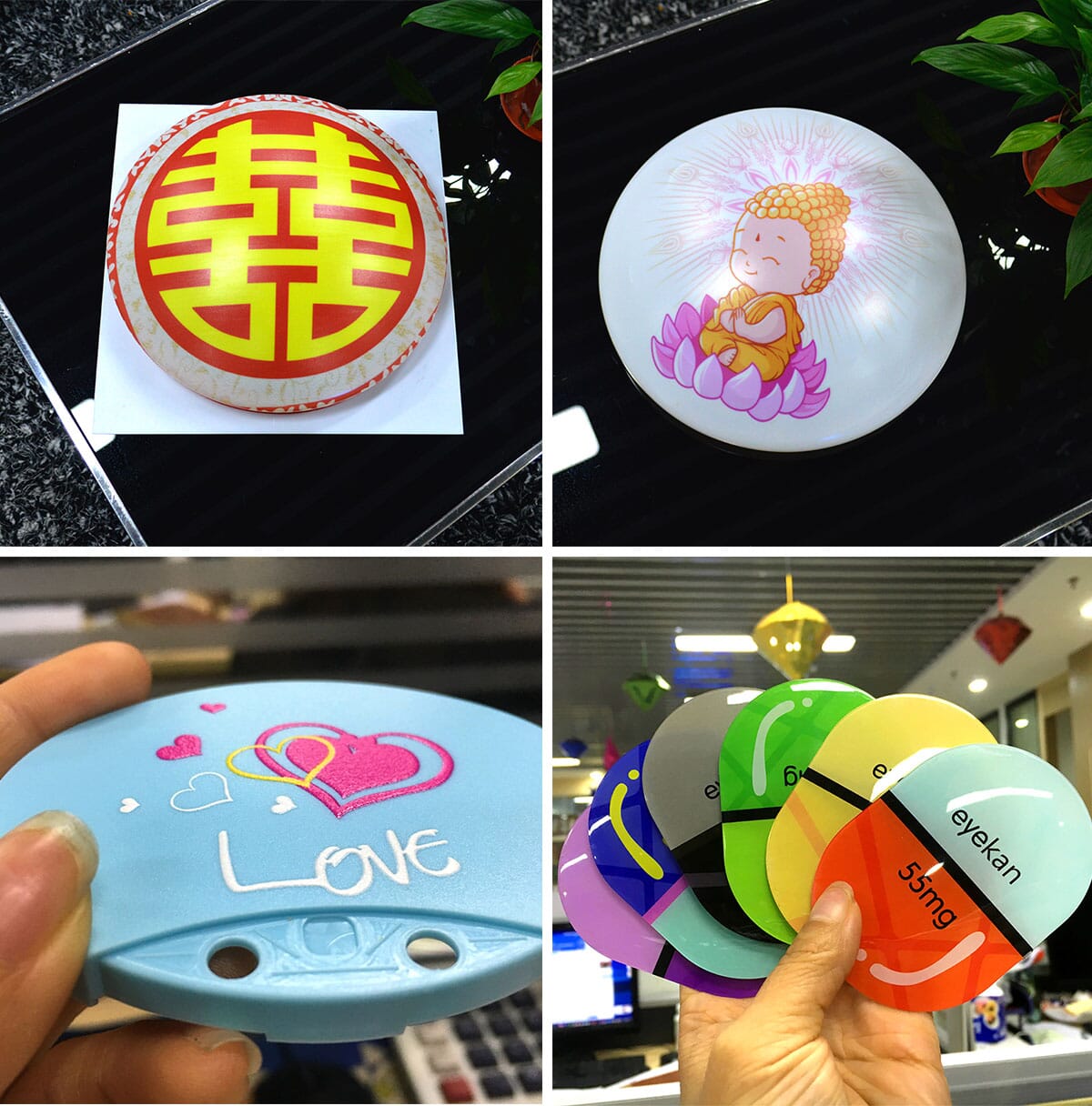 printing samples of plastic from A1 size uv printer 6090UV