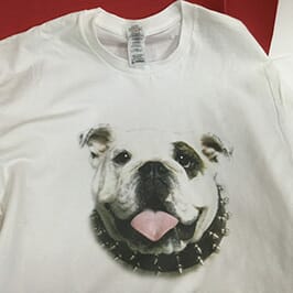 White t-shirt printing sample by A3 t-shirt printer WER-E2000T